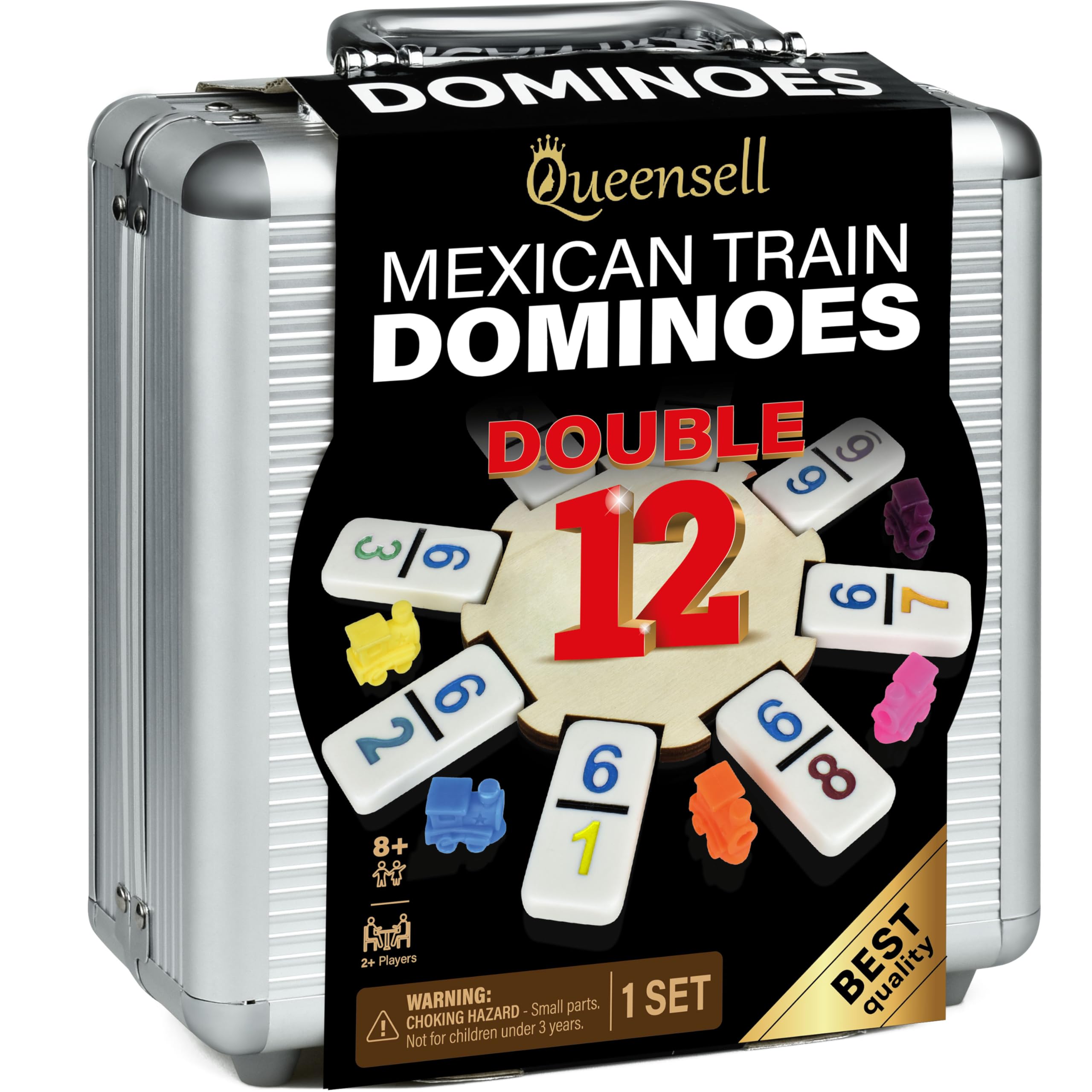 Queensell Mexican Train dominoes 91 tiles provide clear, engaging gameplay for all ages