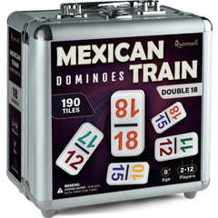Queensell Mexican Train Dominoes tiles with numbers for easy scoring during family play