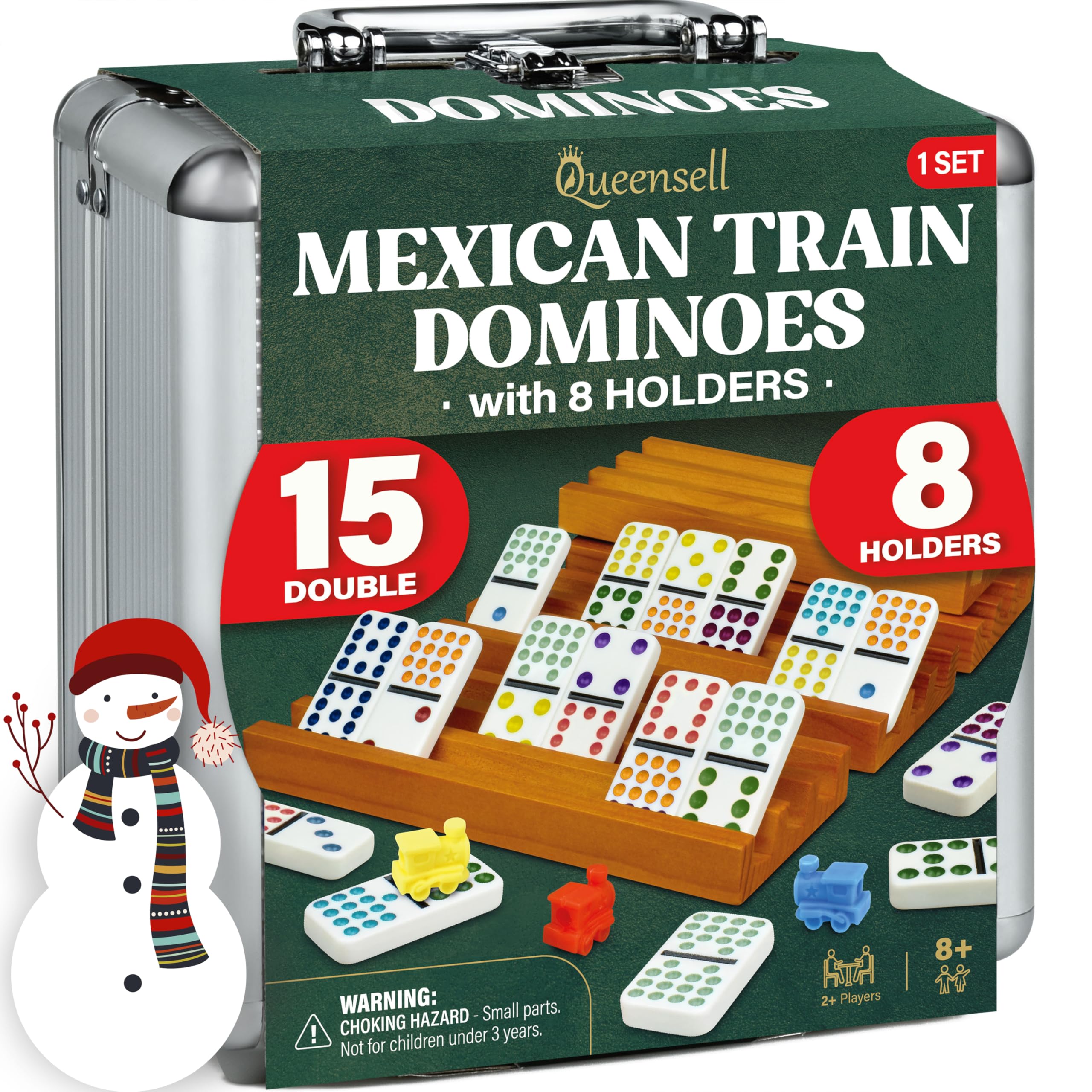 Queensell Mexican Train hub and holders for quick setup and organization