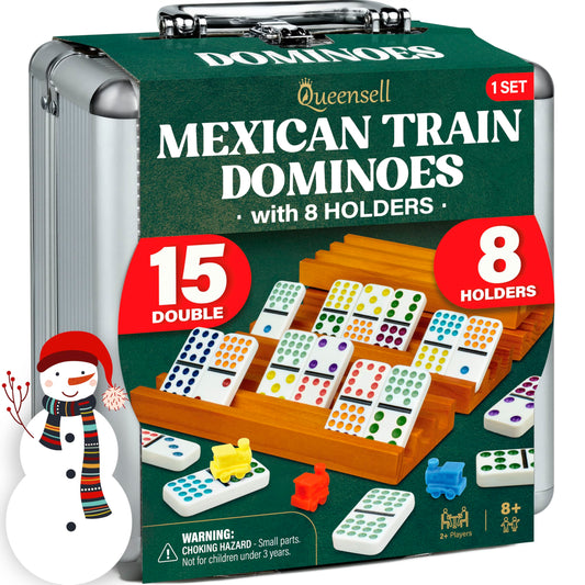 Queensell Mexican Train hub and holders for quick setup and organization
