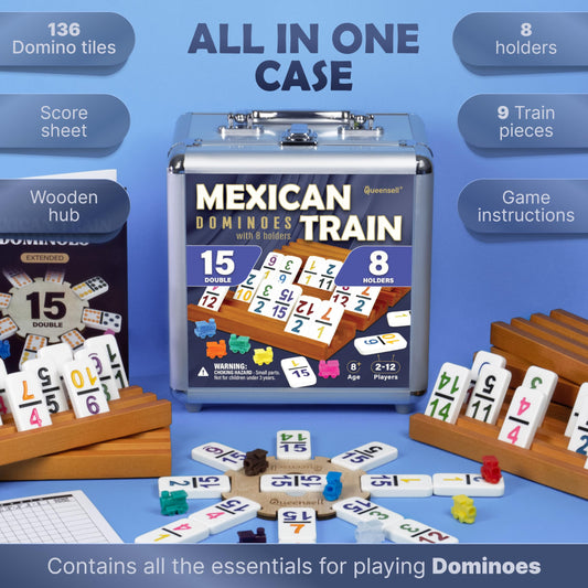 Queensell nine plastic trains for smooth track-based gameplay.