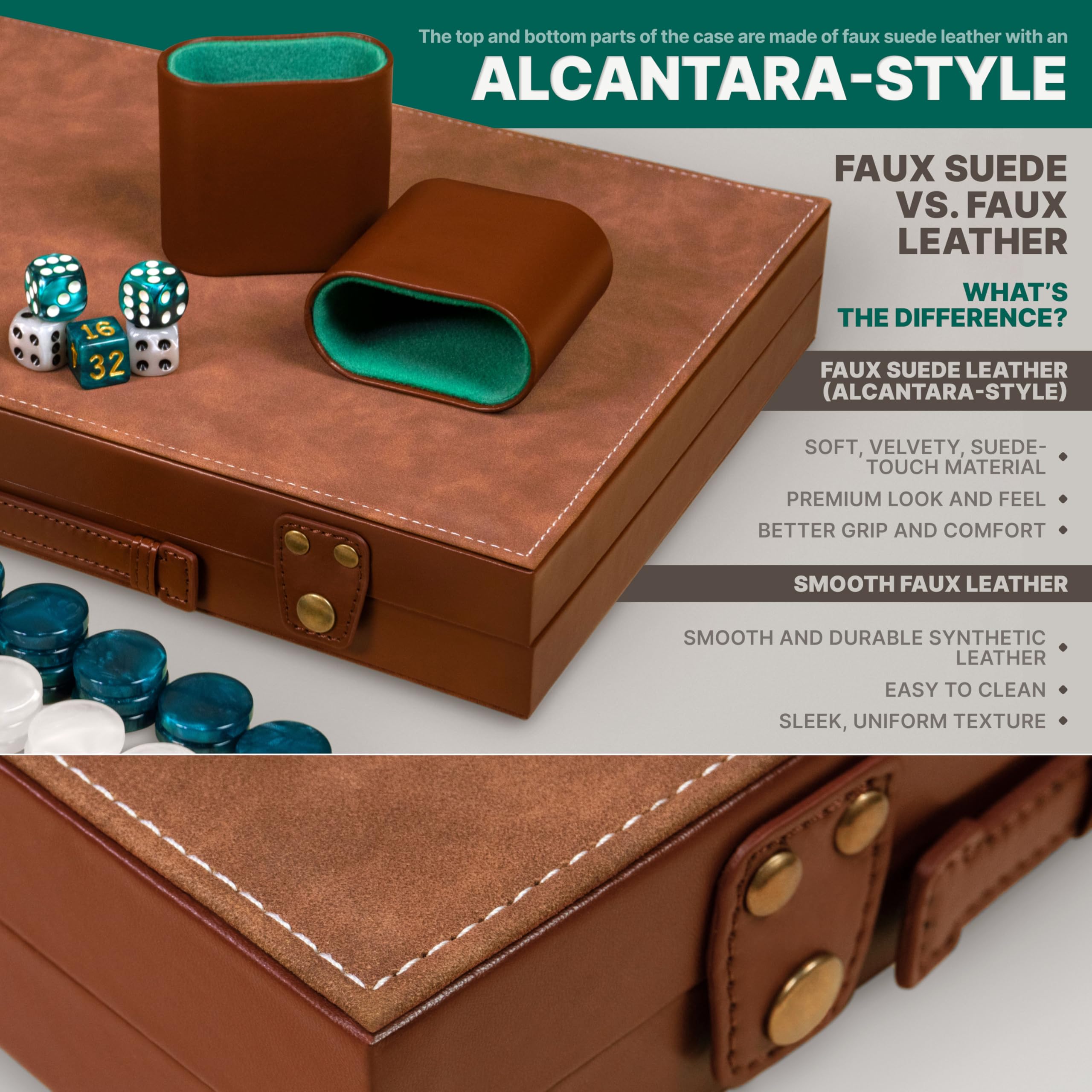 Queensell backgammon chips 32 provide sturdy stacks and vibrant contrast during play