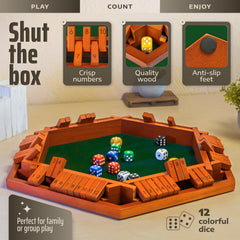 Queensell Shut The Box dice provide colorful rolls enhancing quick decision making.