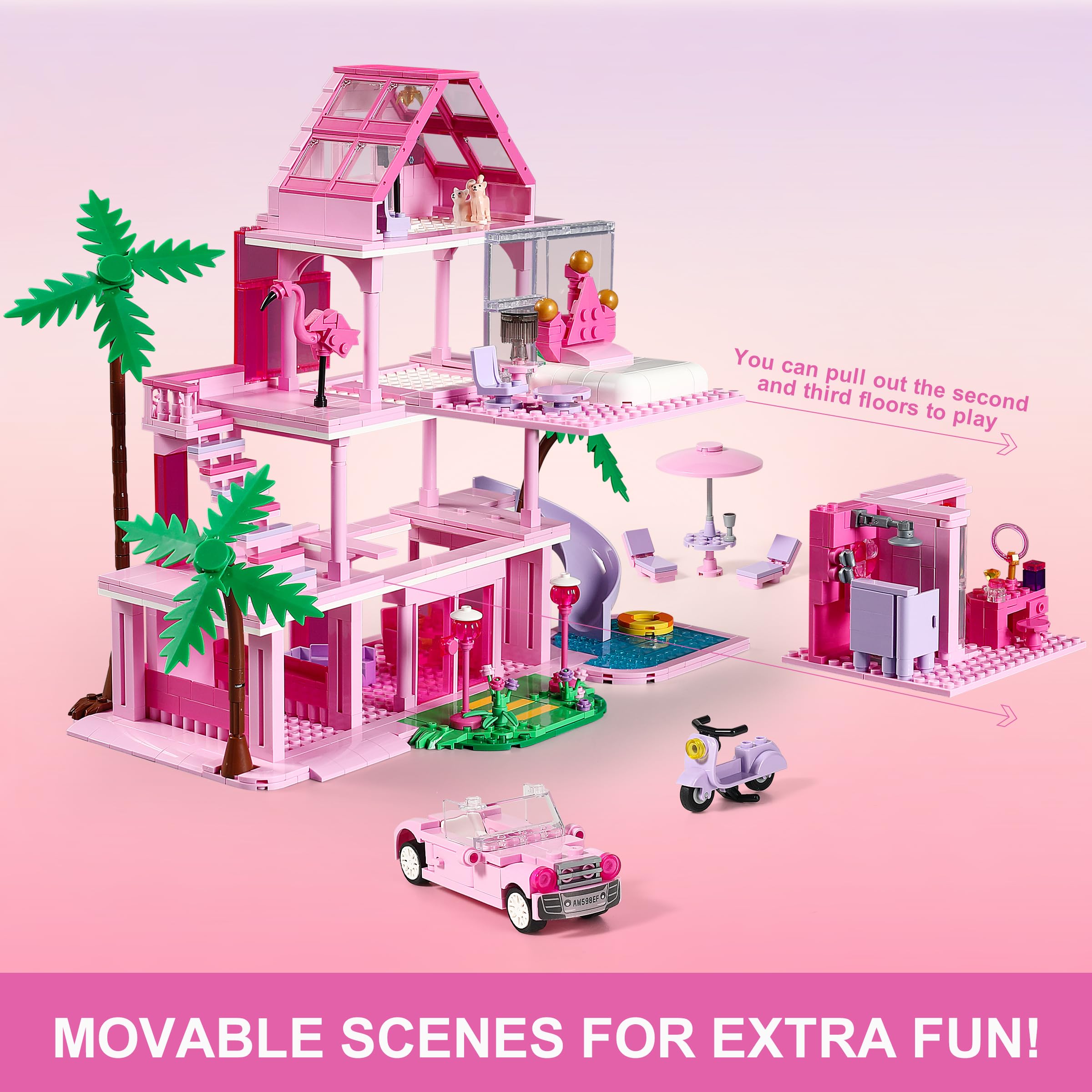 QUENTINAG Dream Girls House pull-out floors enable quick reconfiguration.