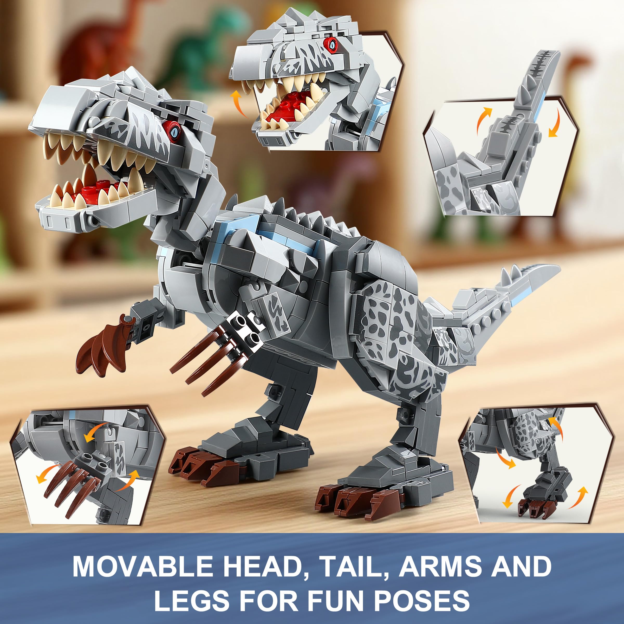 QUENTINAG Indominus Rex with detailed sculpting for shelf display.