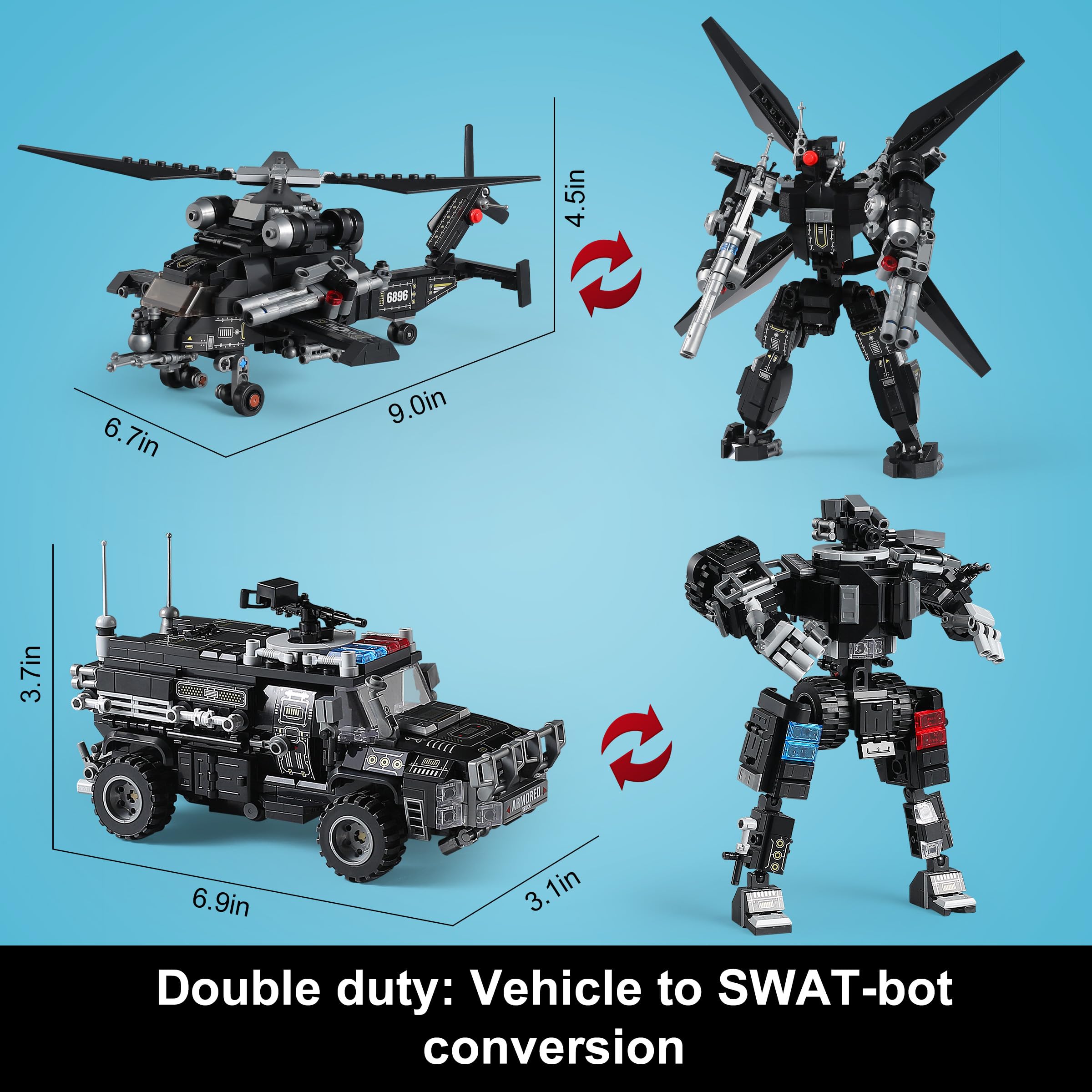 QUENTINAG SWAT mech joints enable multiple action poses.