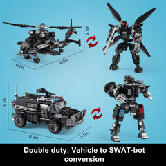 QUENTINAG SWAT mech joints enable multiple action poses.