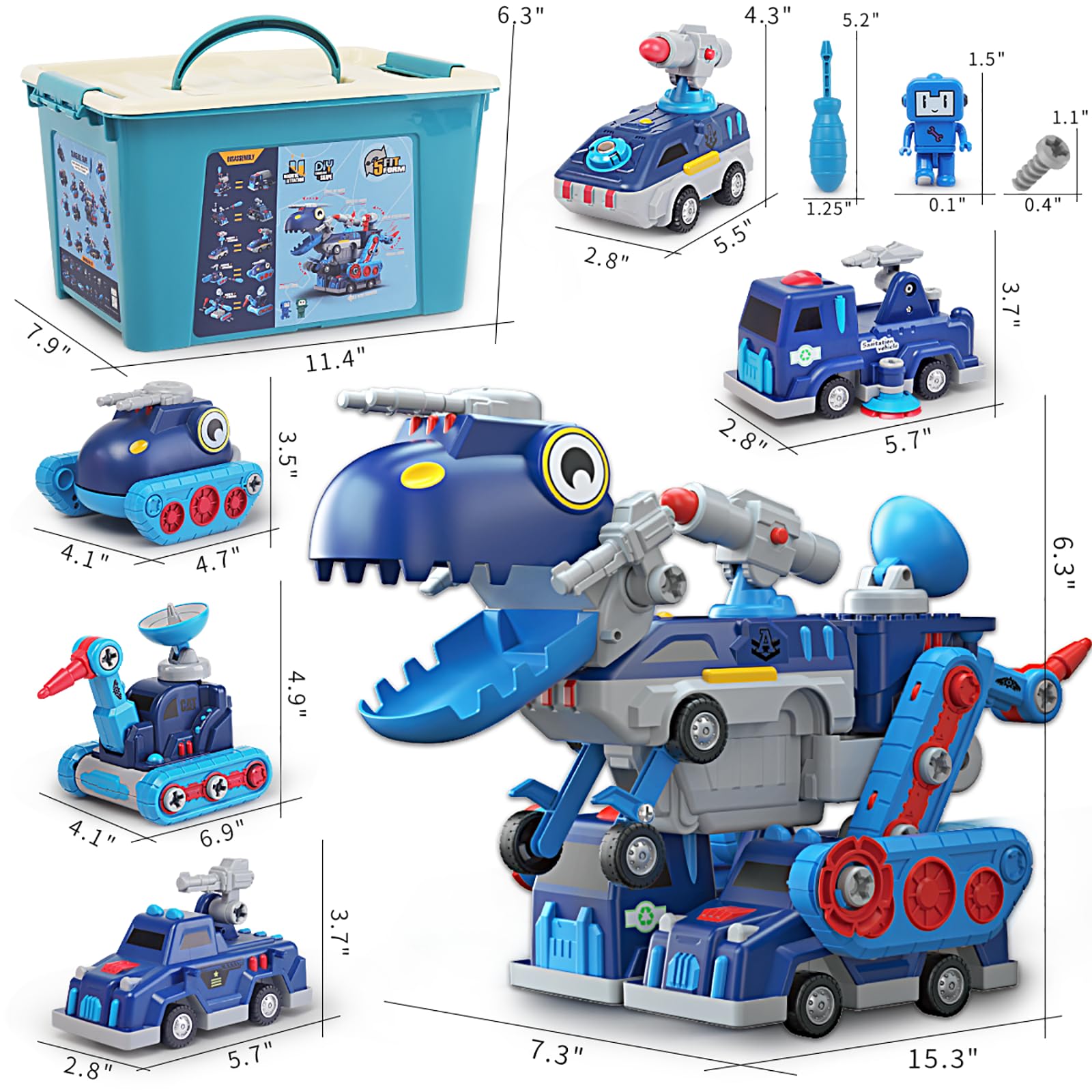 QUERCITRON Sorting box with vehicle pieces organized for travel