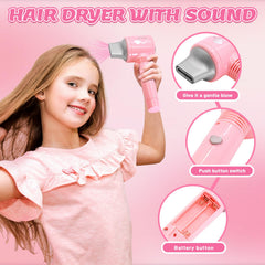 Quhealro round brush aids technique learning during pretend hairstyling