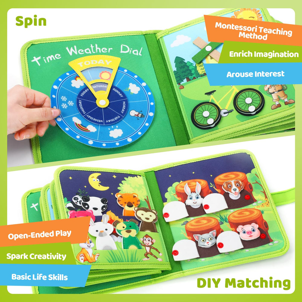 Quiet Flower Busy Book textured pieces encourage sensory exploration and problem solving.
