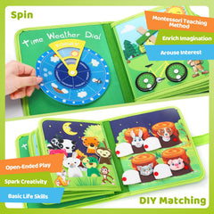 Quiet Flower Busy Book textured pieces encourage sensory exploration and problem solving.