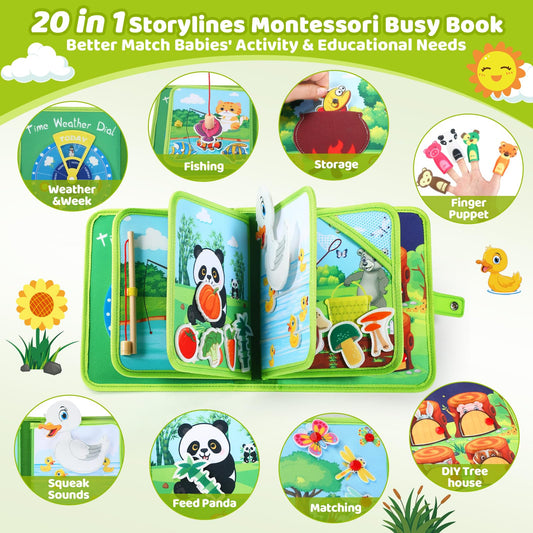 Quiet Flower Busy Book travel-friendly design keeps toddlers engaged during planes and cars.