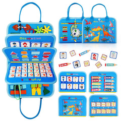 Quiet Flower Toddler Busy Board front view supports independent play and skill development.