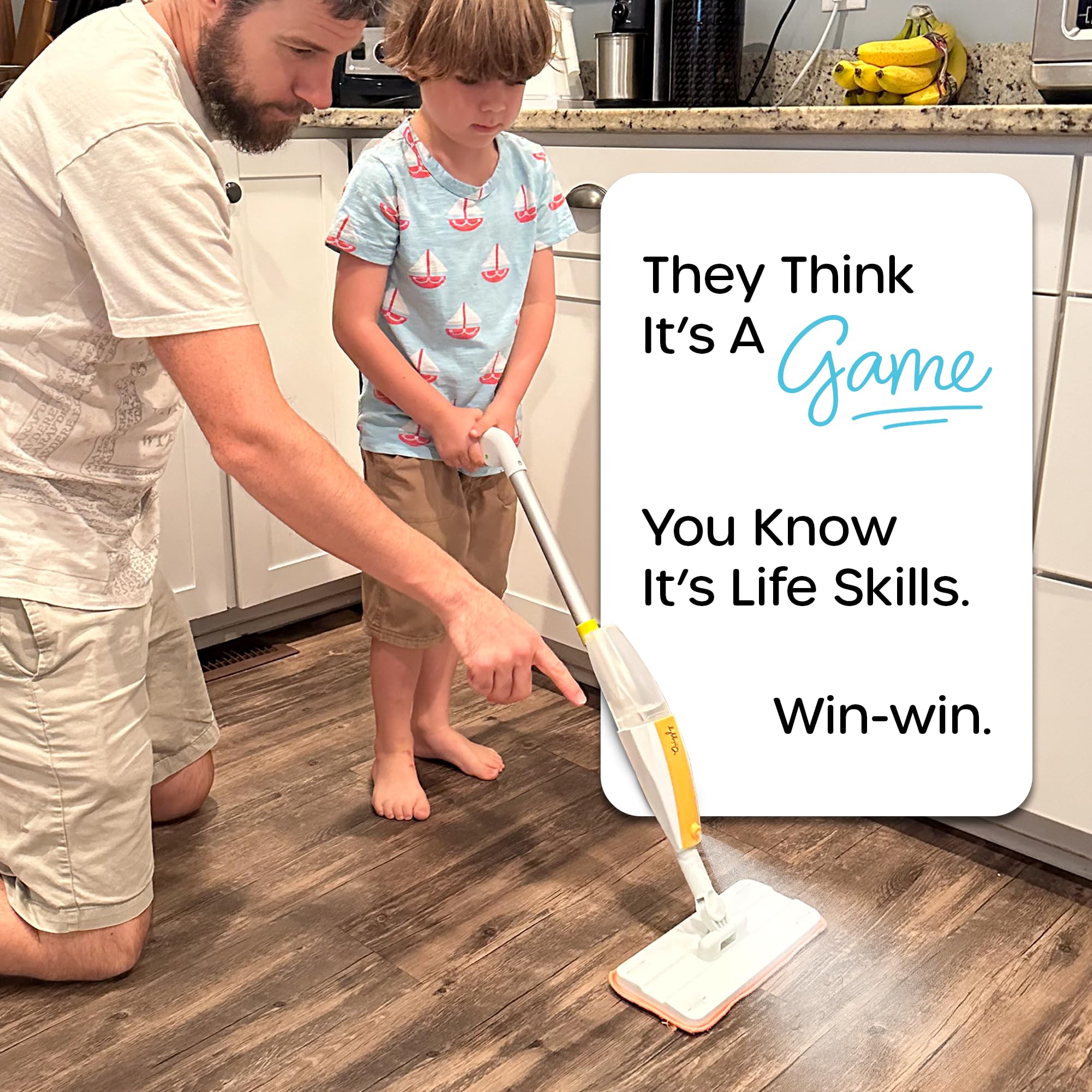 Quiggly Toy Spray Mop inspires Montessori-inspired pretend play and skill-building.
