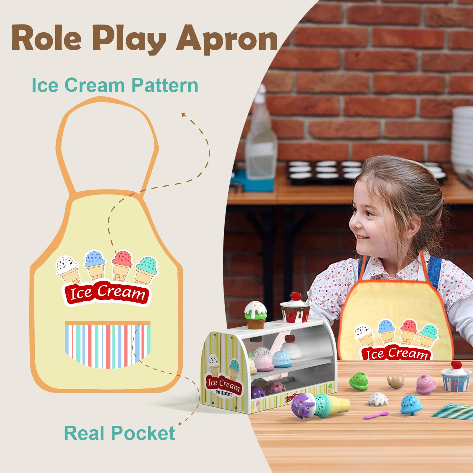 Quimsity ice cream cones for sharing and basic counting during play