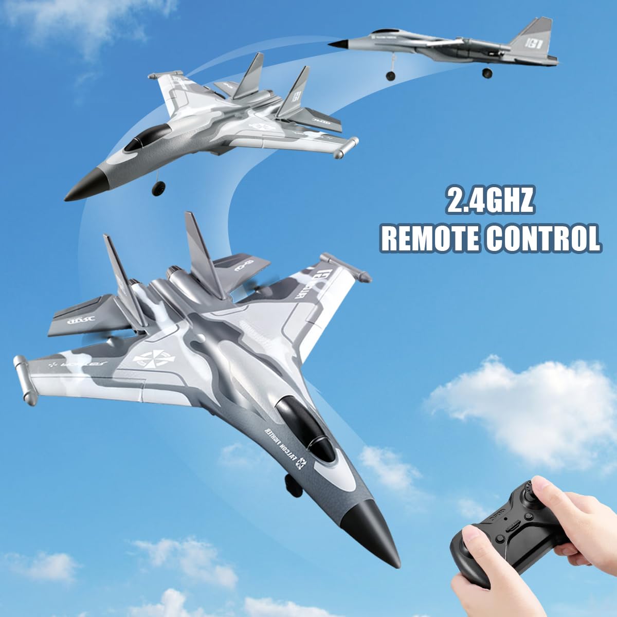 QuirkyGlee F-22 stealth-raptor 2.4G remote supports simultaneous control