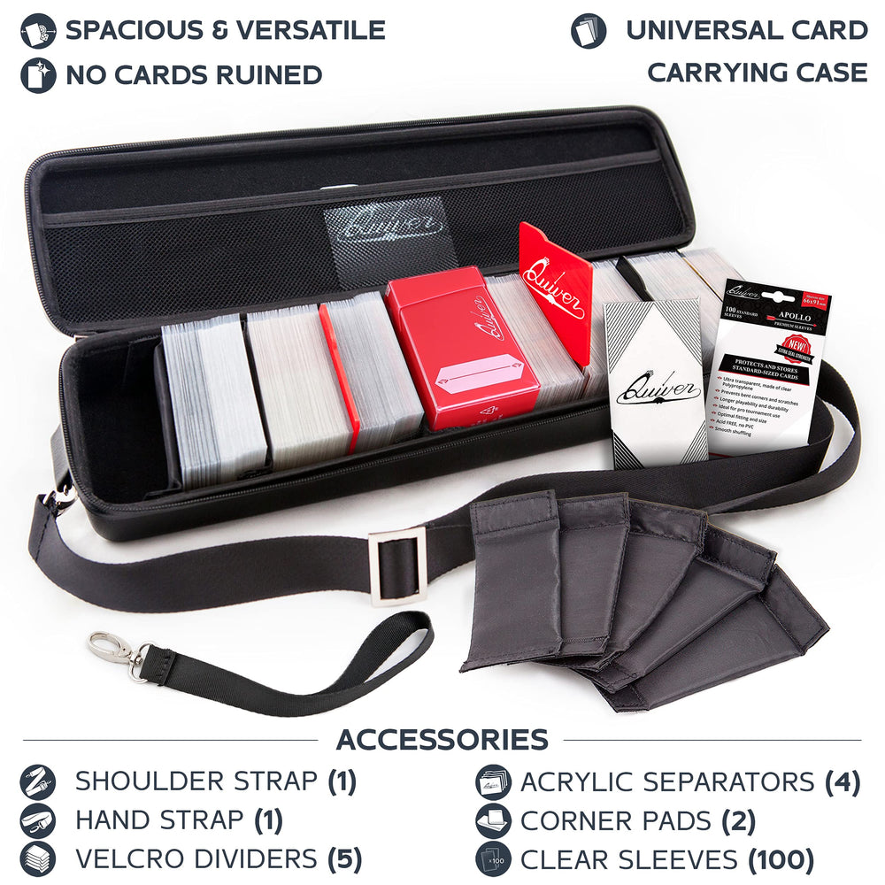 Quiver Time case features mesh pocket for accessories like dice and sleeves