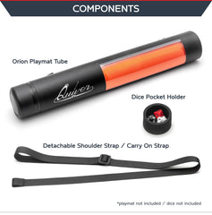 Quiver Time Orion Playmat Tube has a carabiner clip for easy backpack attachment.