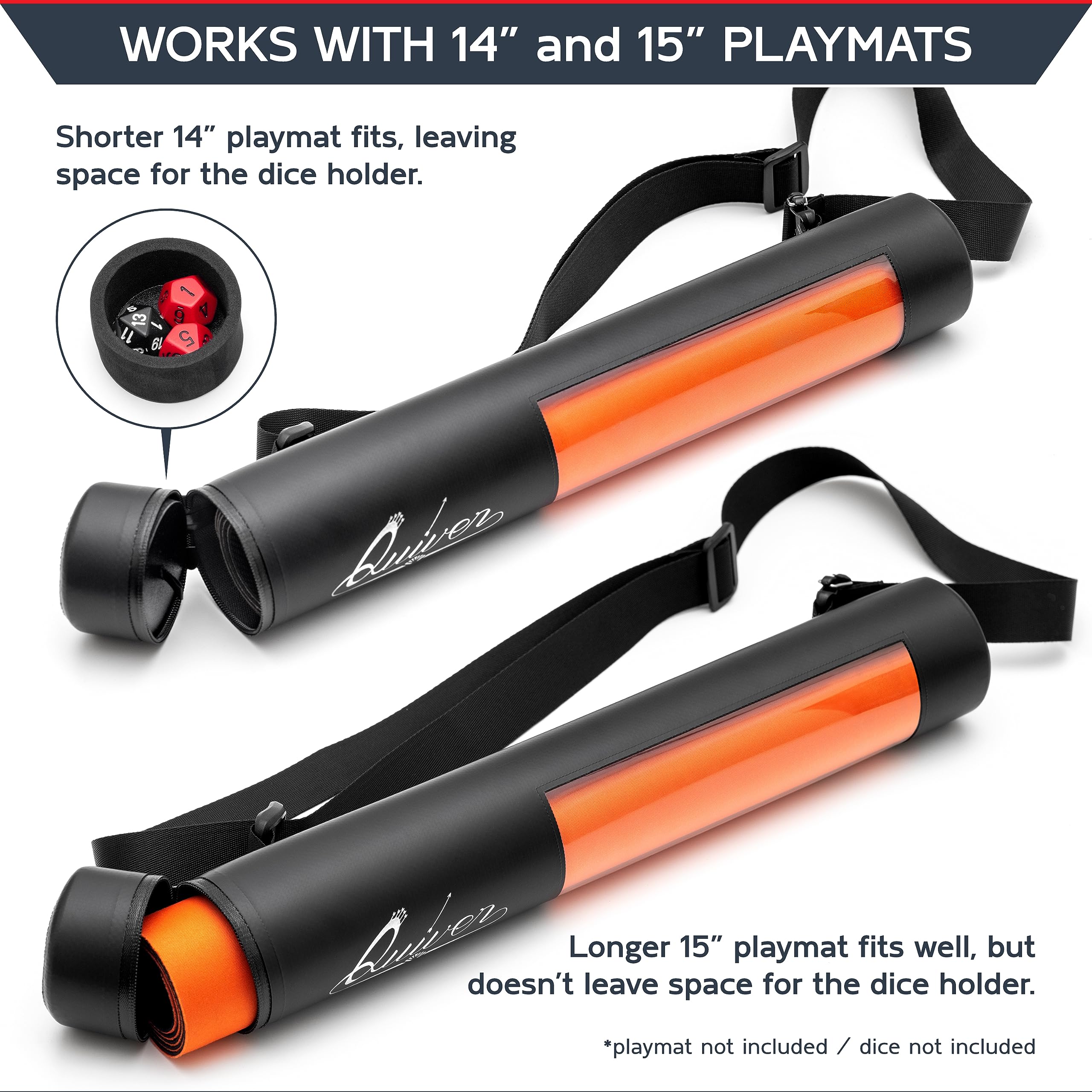 Quiver Time Orion Playmat Tube features a see-through window for fast content checks.