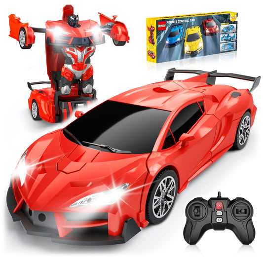 Qumcou Transform RC Car in 2-in-1 mode for imaginative play.