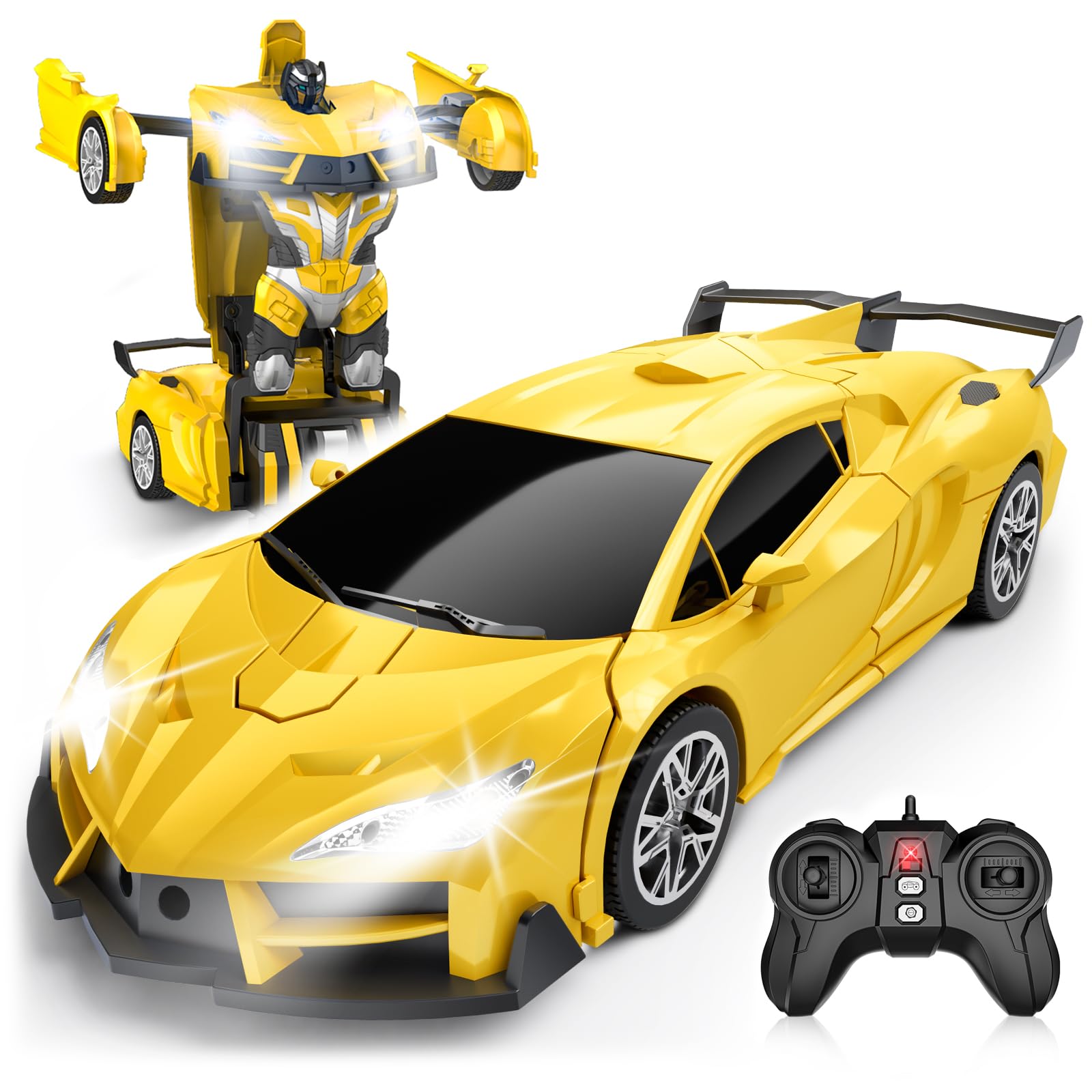 Qumcou Transform RC car front view shows a durable design for indoor adventures