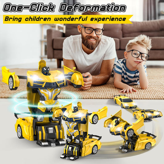 Qumcou Transform RC car side view highlights sleek race car styling for fast action