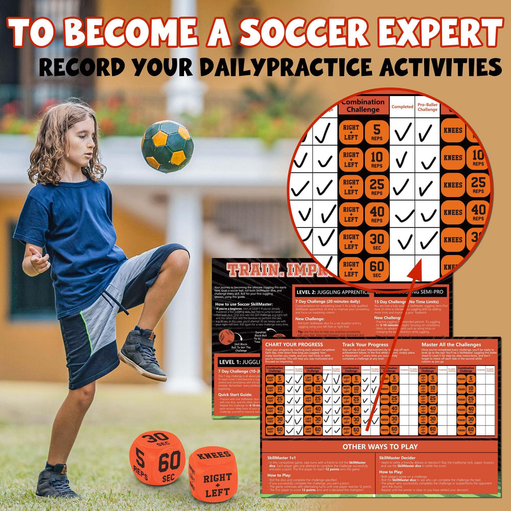Gift-ready packaging featuring Qumic Soccer Kick Trainer Dice