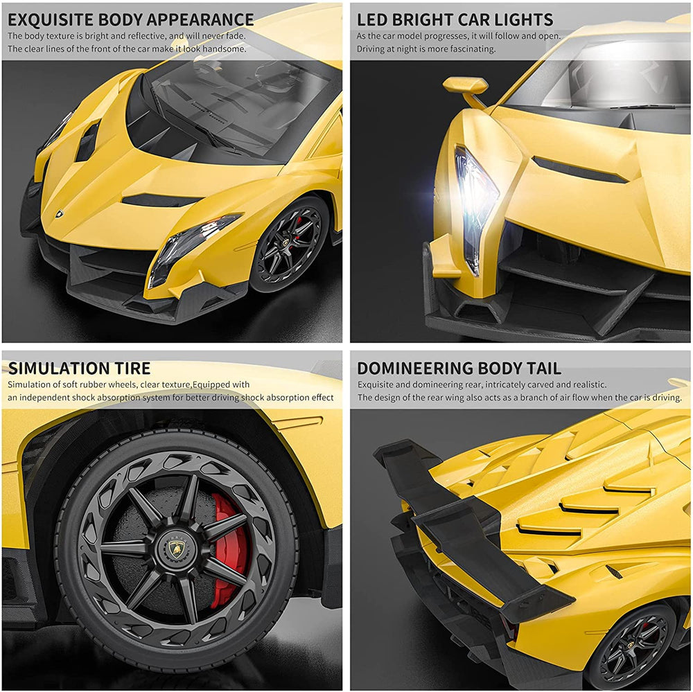 QUN FENG Lamborghini Veneno RC Car headlights lit during motion