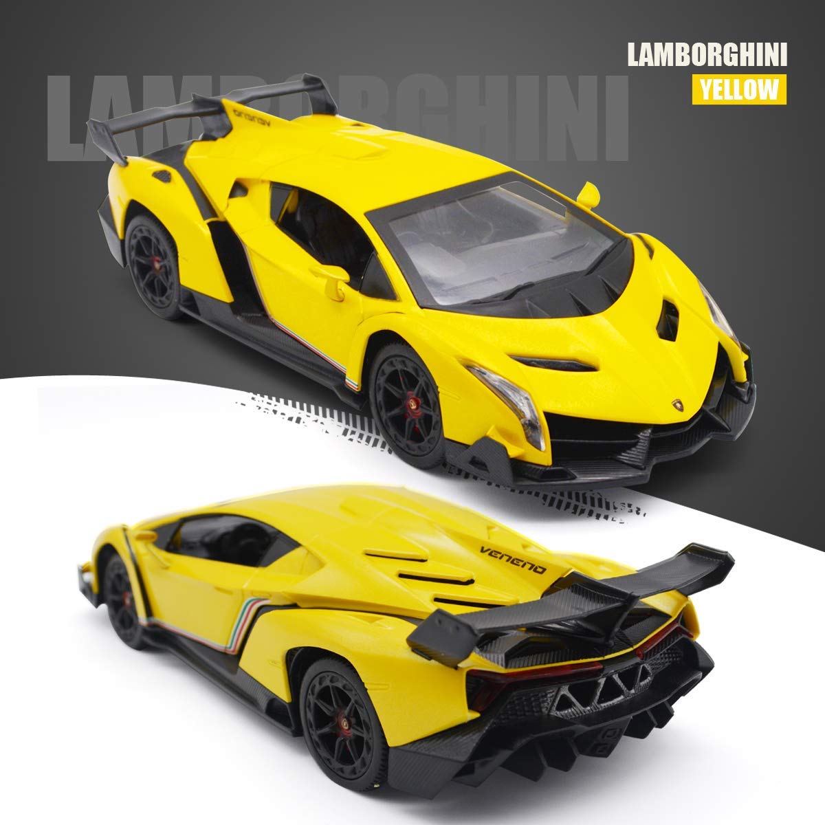 QUN FENG Lamborghini Veneno RC Car side profile shows sleek design