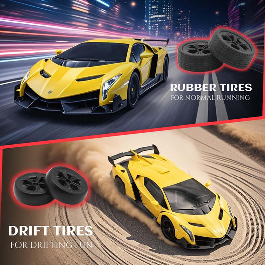 QUN XING Lambo Veneno RC drift rear view for dynamic stunts and races