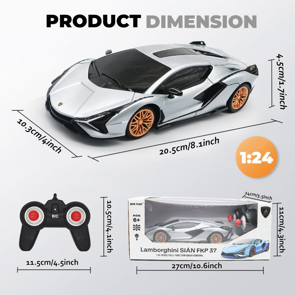 QUN XING Lamborghini Sian 1:24 display model, ideal shelf decor.