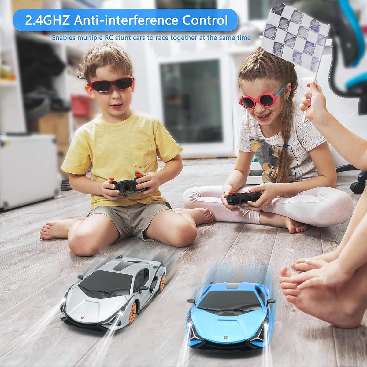 QUN XING remote control car 2.4GHz remote, easy steering for kids.