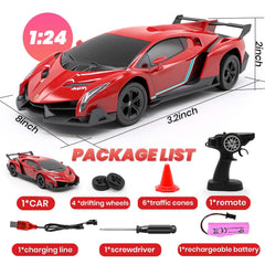 QUN XING Veneno RC car 2.4GHz control supports interference-free multi-car play.