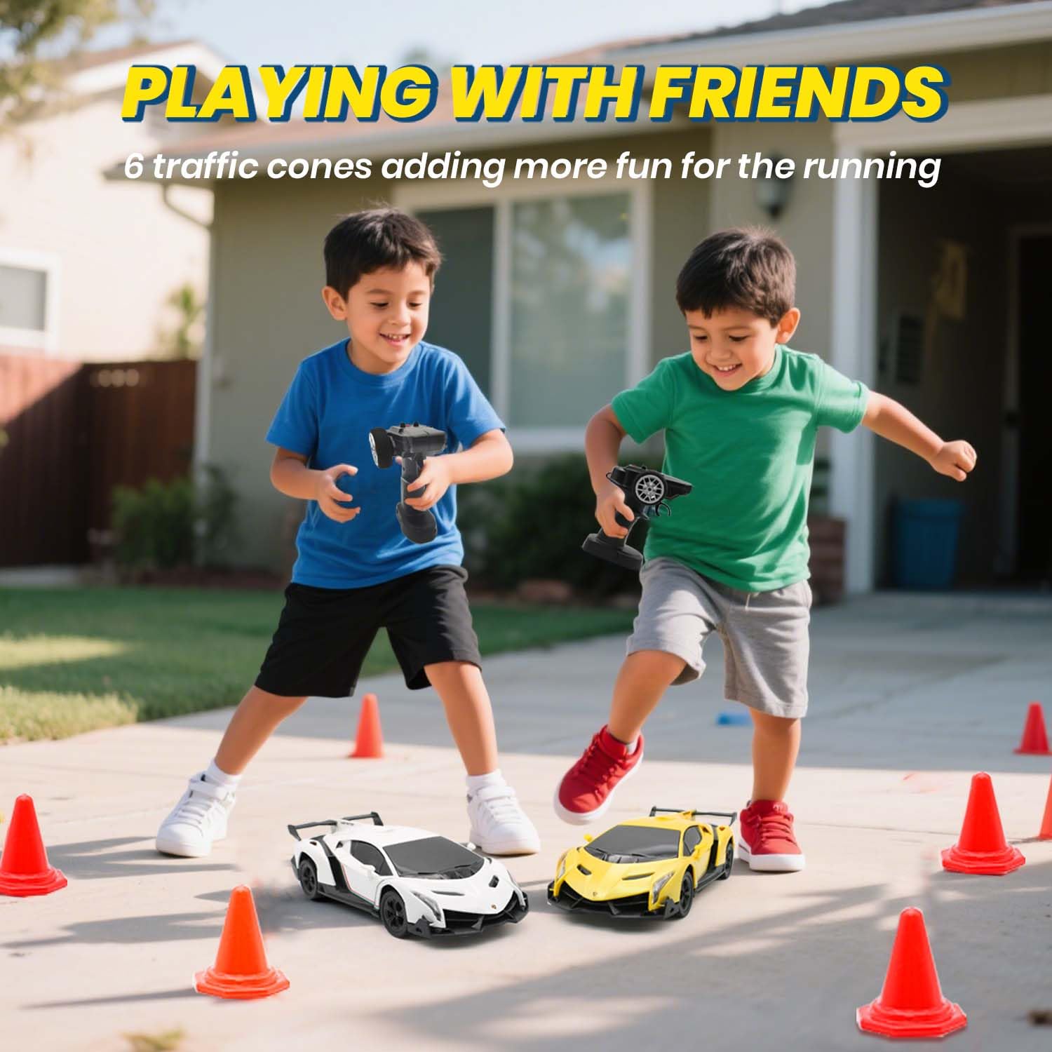 QUN XING Veneno RC cones included for obstacle courses.