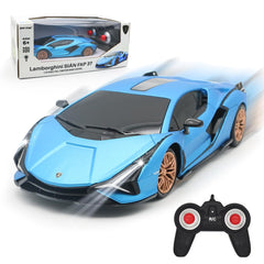 QUN XING Sian 1:24 RC car blue on shelf display