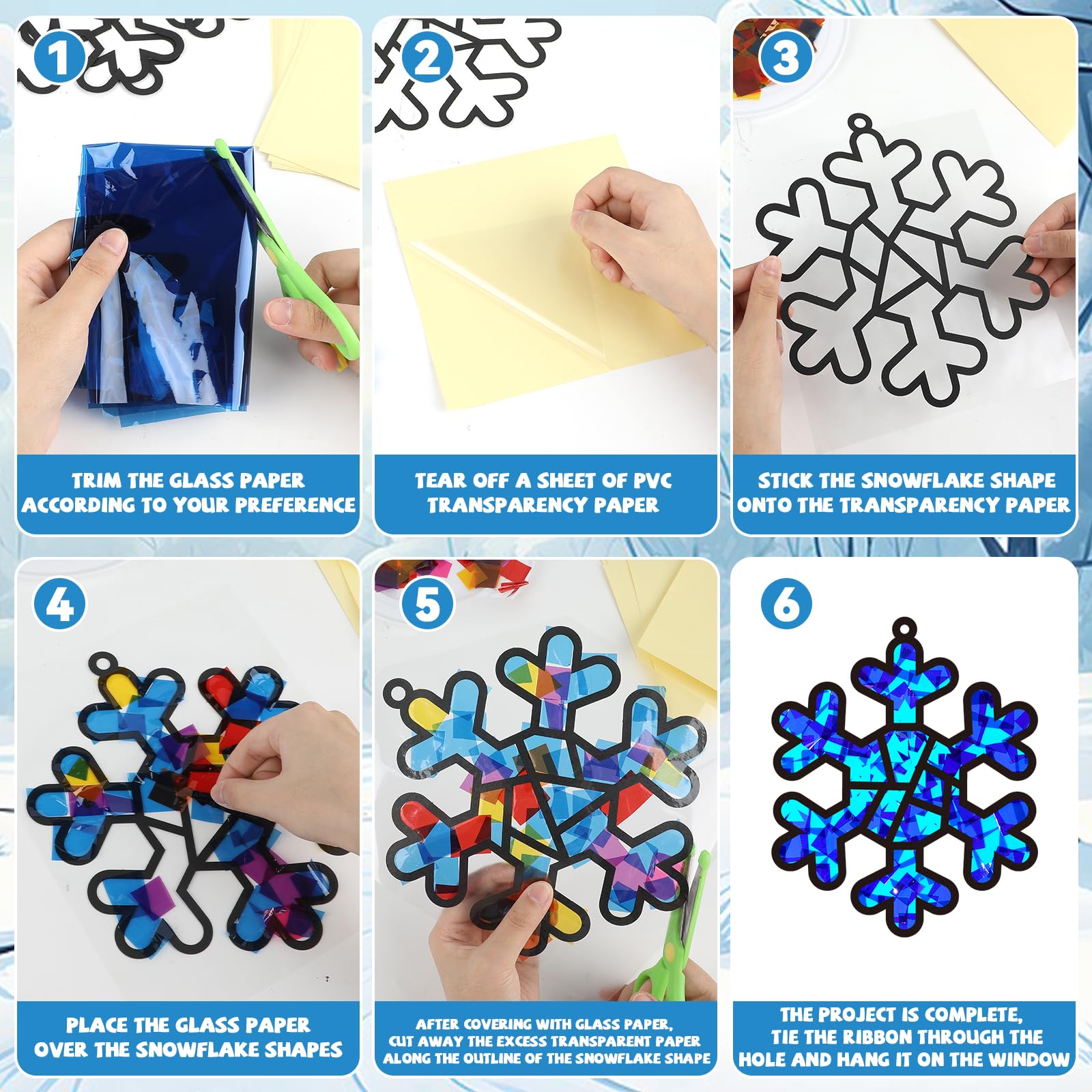 QOUBAI PVC transparent stickers for vibrant stained-glass effects