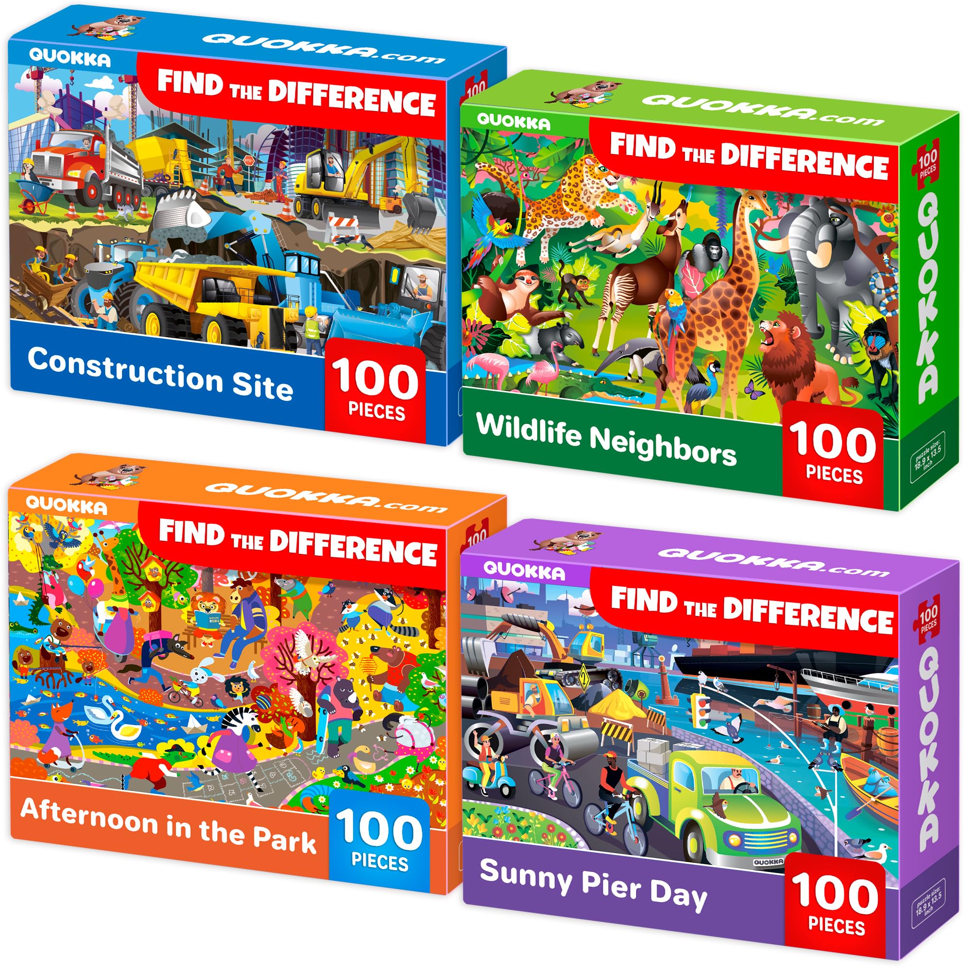 QUOKKA cars and safari animals 100-piece puzzle visuals support early learning and focus