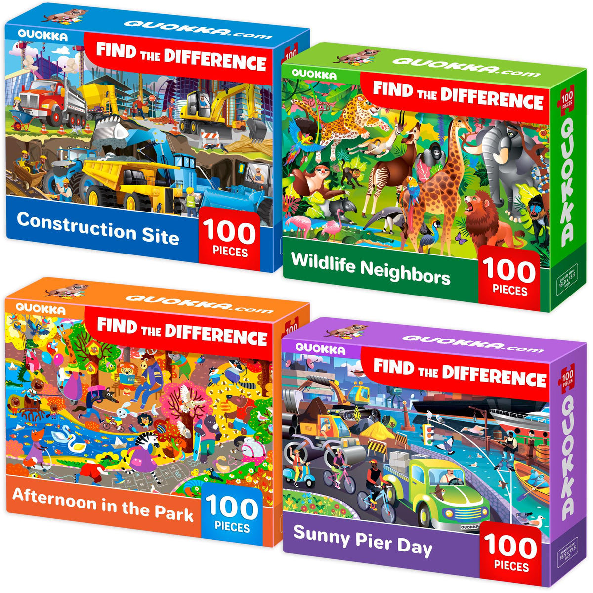 QUOKKA cars and safari animals 100-piece puzzle visuals support early learning and focus