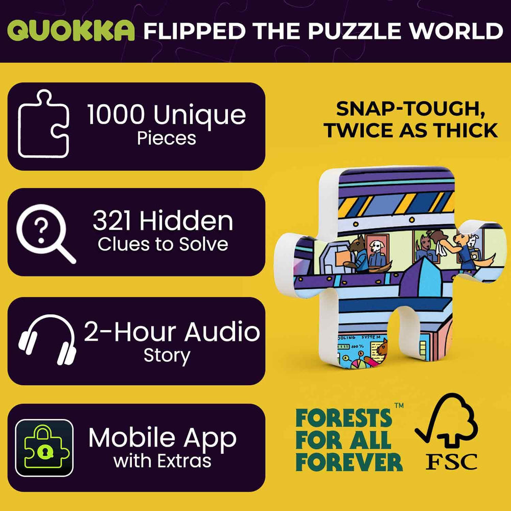 QUOKKA 1000-piece puzzle showing intricate pieces