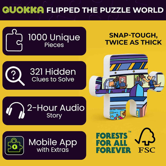QUOKKA 1000-piece puzzle showing intricate pieces