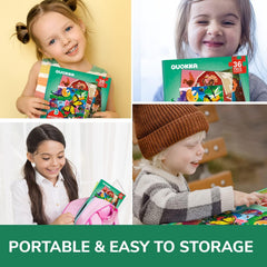 QUOKKA 36-piece puzzle book offers vivid colors for visual discovery.