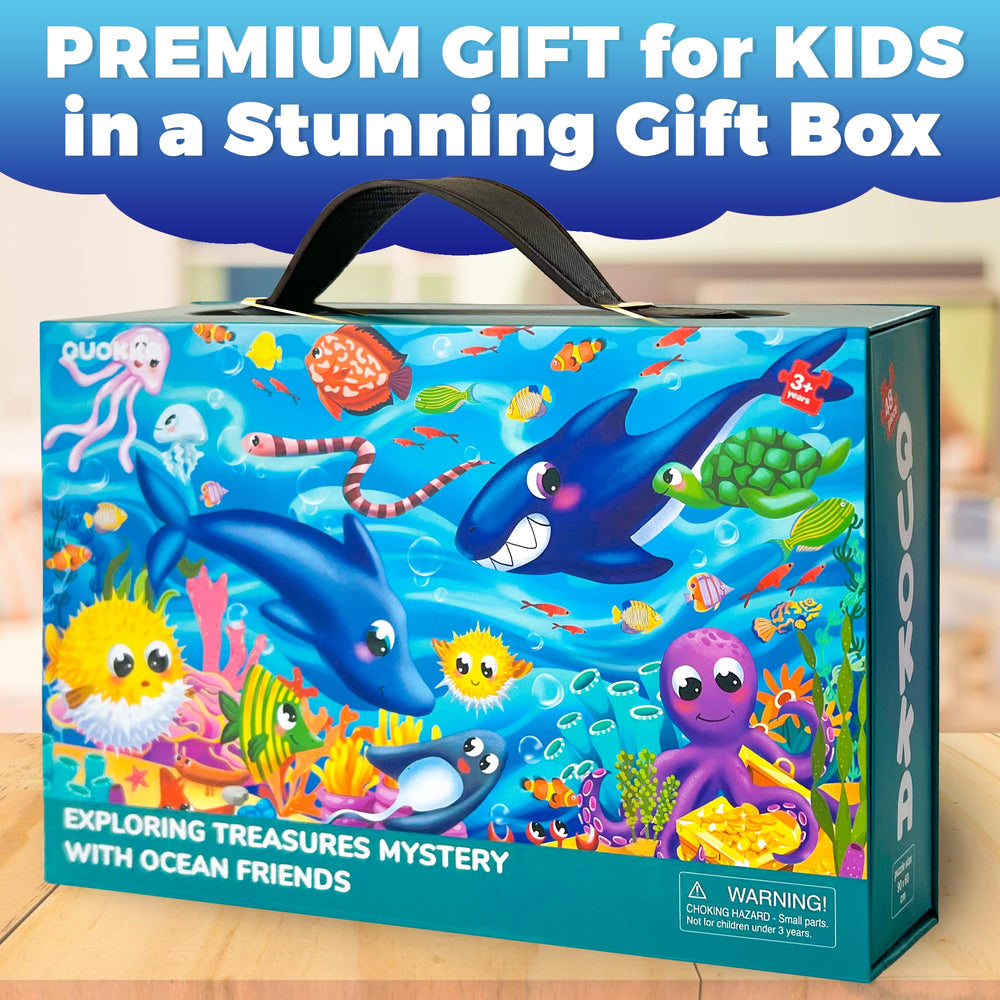 QUOKKA 48-piece ocean puzzle pieces encourage exploration and problem solving.