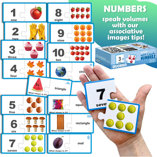 QUOKKA 5X Megaset number puzzles help toddlers learn counting with 2-piece designs