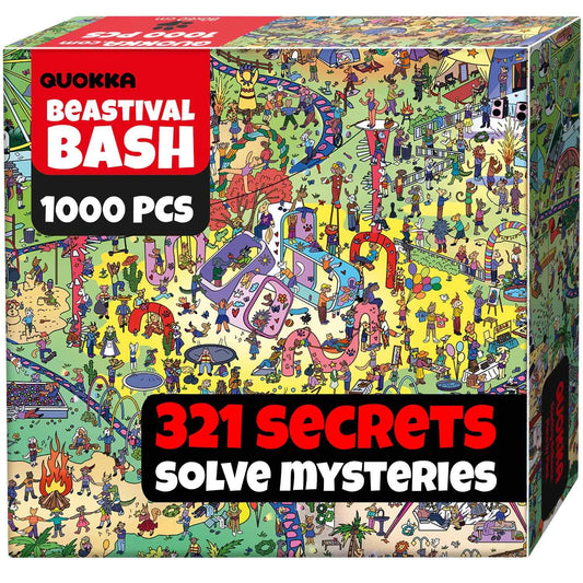 QUOKKA Animal Bash puzzle box cover — vivid scene to boost focus.