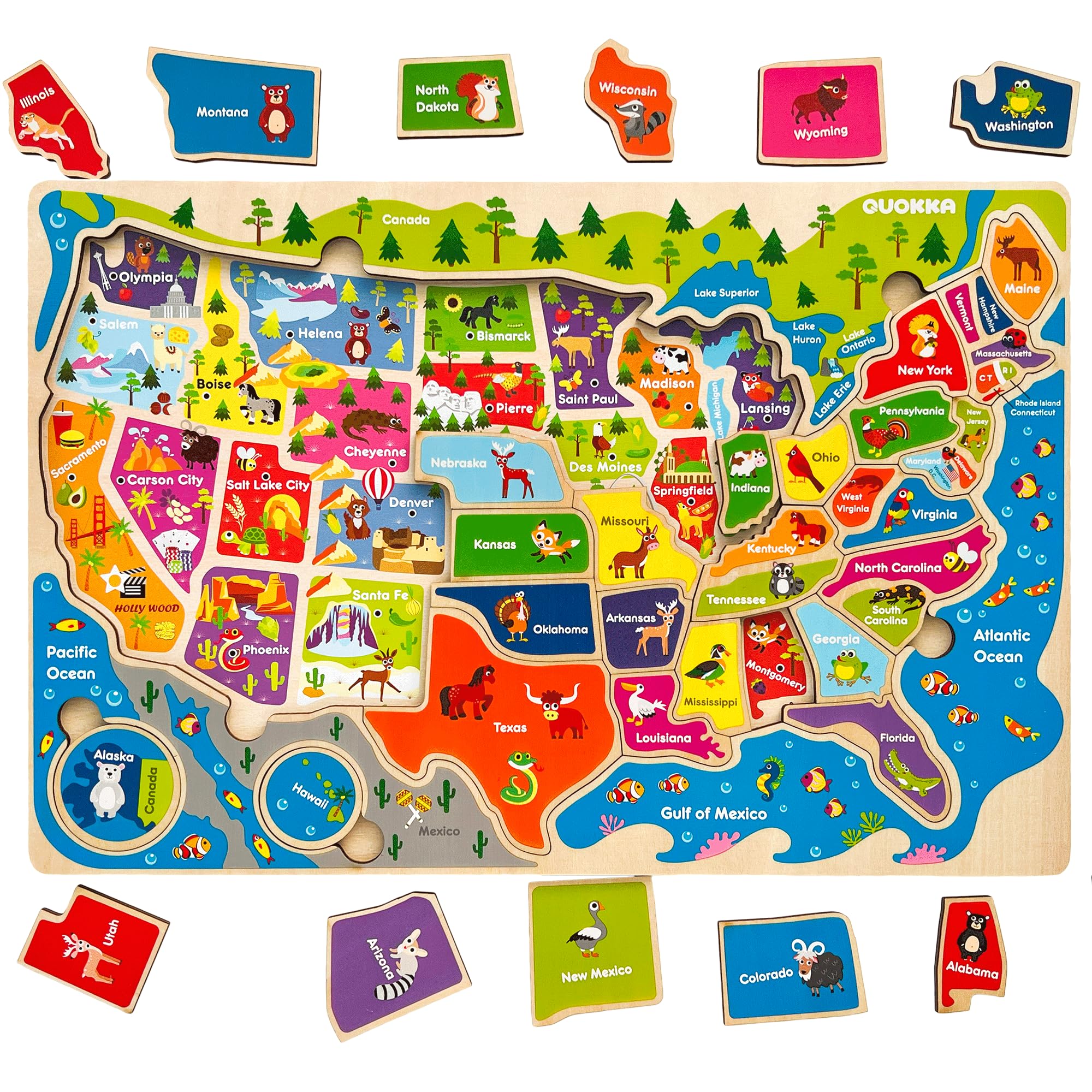 QUOKKA colorful puzzle pieces engage little hands during play