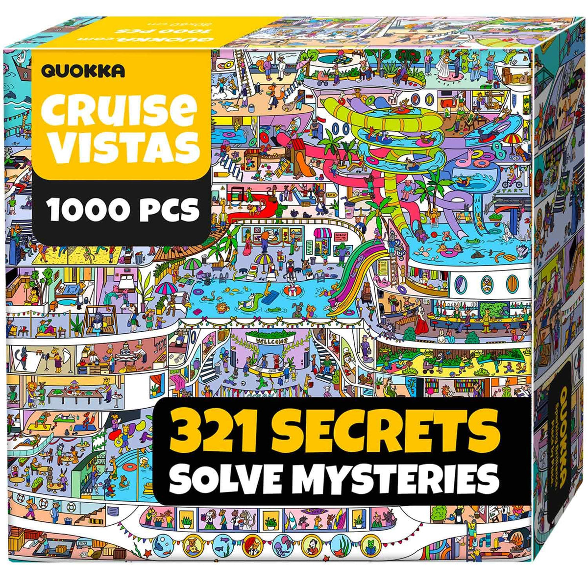QUOKKA cruise vistas box front, premium packaging ideal for gifting puzzle lovers.