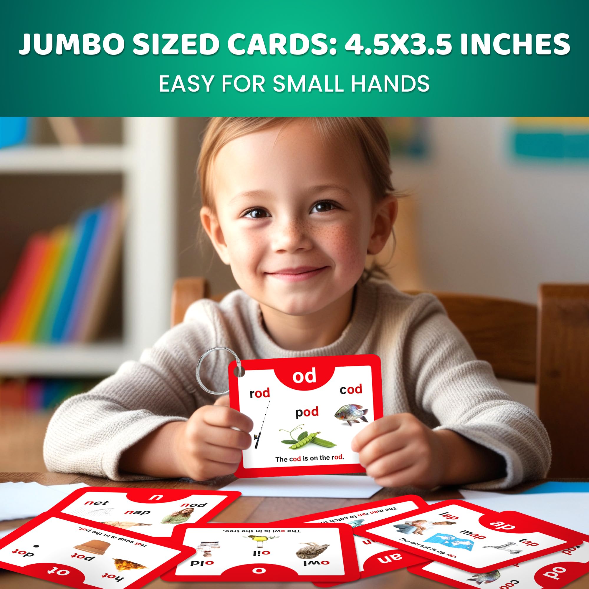 QUOKKA CVC flash cards toddler-friendly design supports tracing.