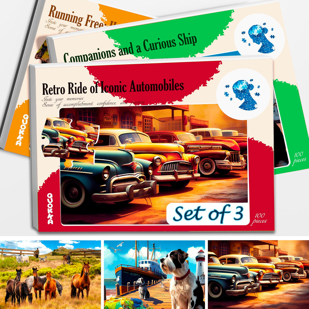 QUOKKA dementia puzzles with horses and dogs for calm, engaging activity for seniors.