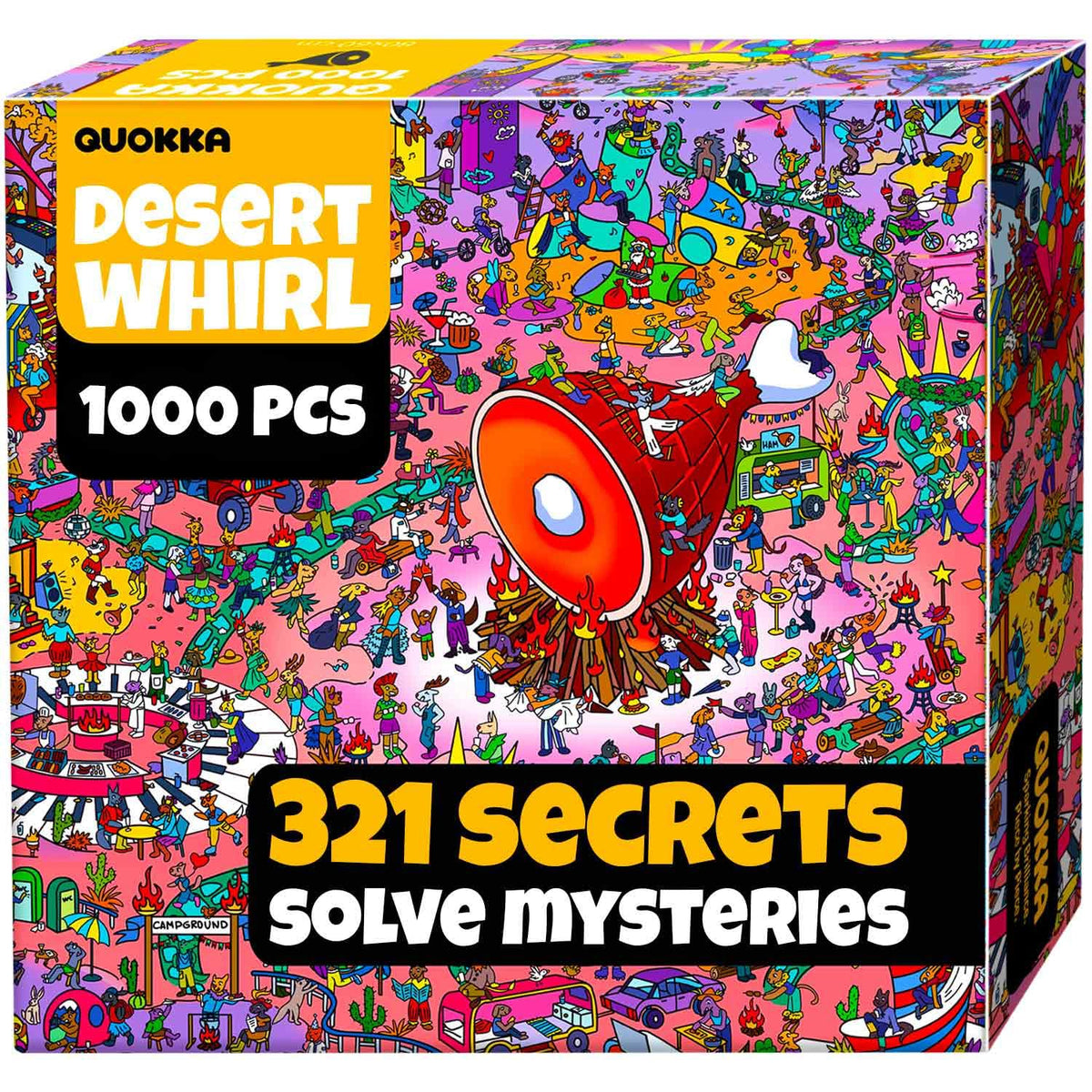 QUOKKA Desert Whirl puzzle cover inspires immersive focus and relaxation.