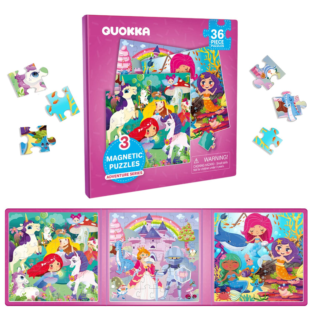 QUOKKA family travel time puzzle scene with princess and mermaid themes